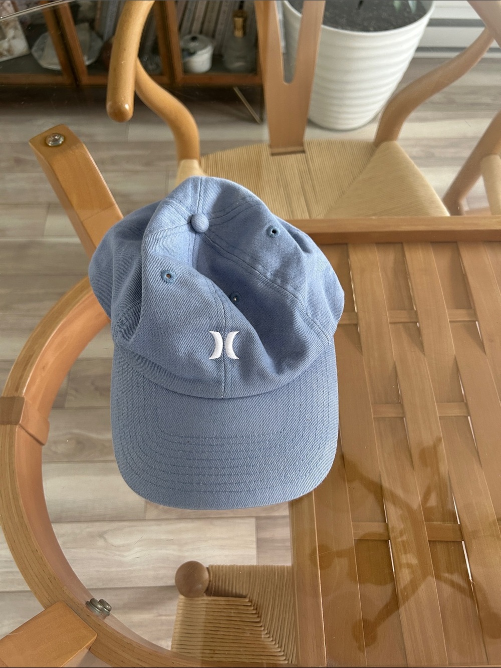 Hurley Dusty Blue Washed Cotton Cap with White Logo